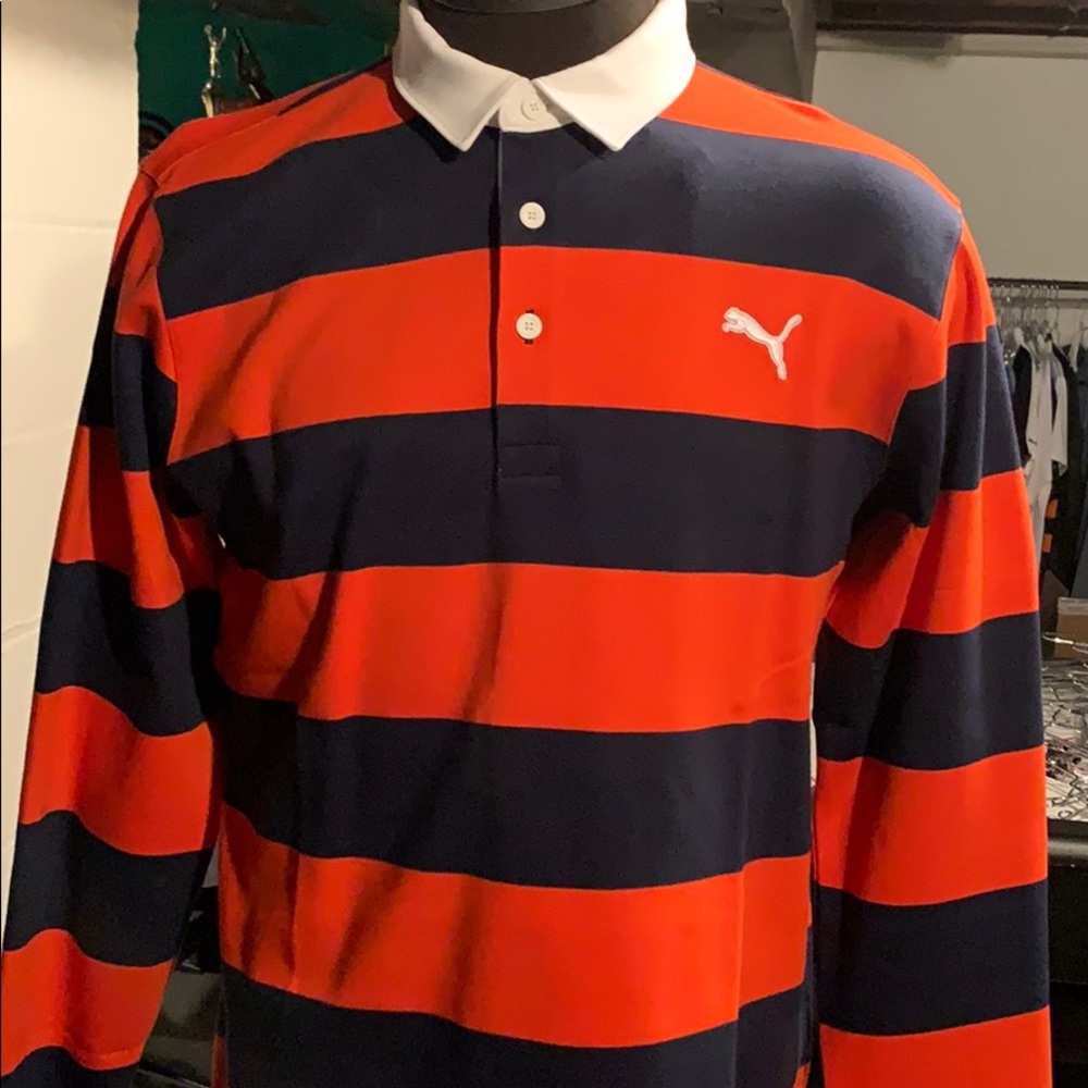 Puma Rigby long sleeve polo, ribbed cuffs